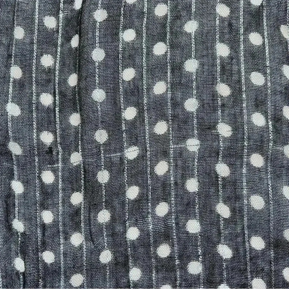 Black And White Polka Dot Silver Metallic Striped Scarf - Picture 5 of 7